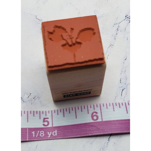 Hero Arts Quatros LL842 Flower Blocks Wood Mounted Rubber Stamps Set of 4 - Picture 7 of 11